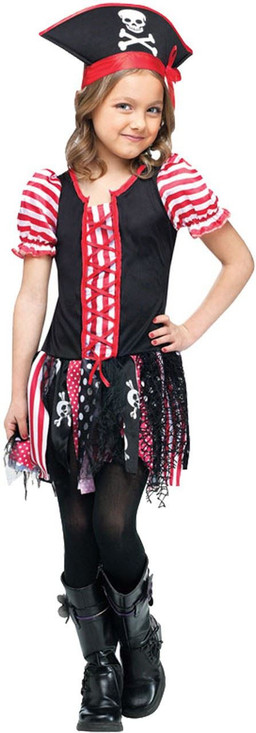 Girls Stoaway Pirate Fancy Dress Costume