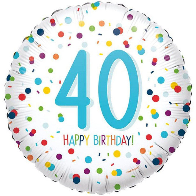 40th Birthday Confetti Party Balloon