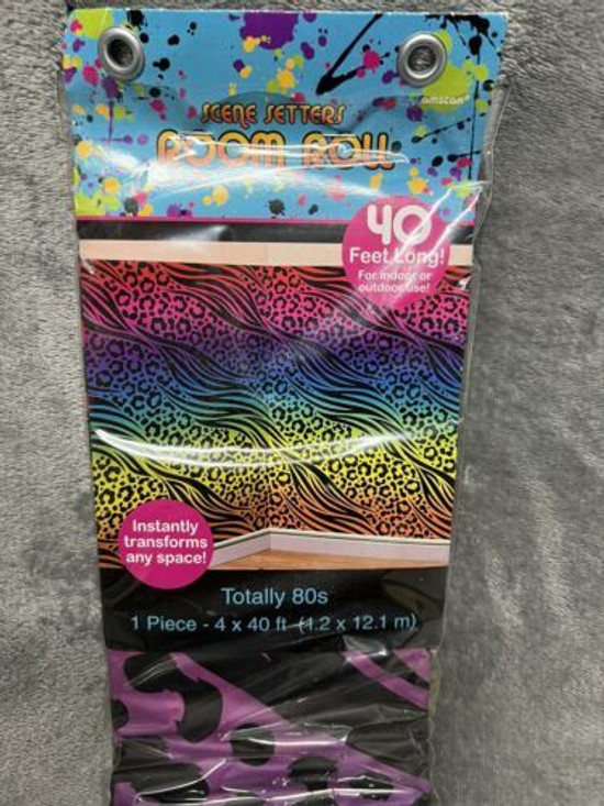 Totally 80's Scene Retro Theme Party Hanging Wall Decoration Room Roll New 4 x 40ft