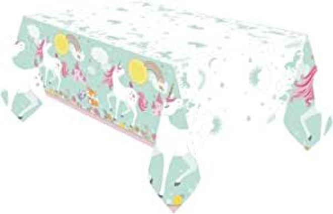 Magical Unicorn Birthday Party Plastic Table Cover - 1.37m x 2.6m