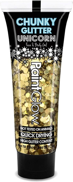 Chunky Glitter Face and Body Gels, Gold Digger, 13 ml
