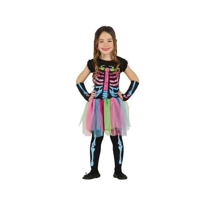 Girls Rainbow Skeleton With Tutu