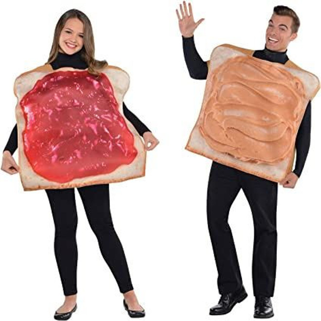 Peanut Butter and Jam Couple Costumes, Multicoloured, Adult One Size
