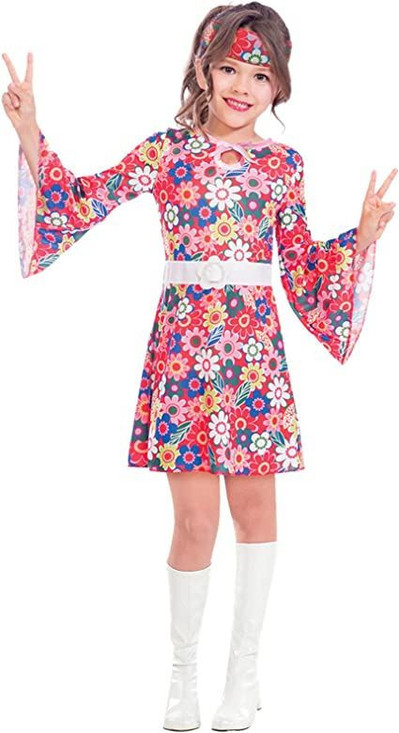 Pink Floral 60s Dress with Belt and Matching Headpiece