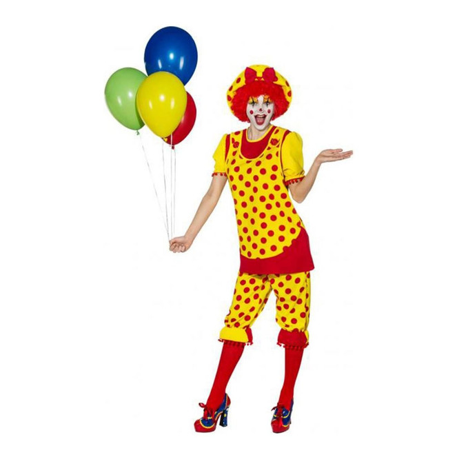 Ladies Yellow & Red Clown Costume