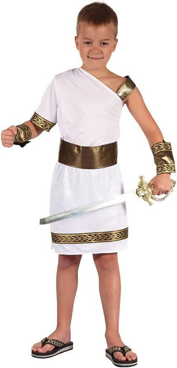 Gladiator Costume set | For Kids | White Accessory, Gold