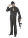 Gold Pinstripe Gangster Costume, Black