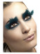 Eyelashes, Large Feather with Aqua Dots, Black