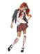 High School Horror Zombie Schoolgirl Costume, Grey