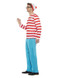 Where's Wally? Costume, Red & White, Adult