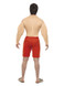 Baywatch Lifeguard Costume, Red with Muscle Chest