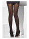 Sheer Tights, Black with Vertical Stripes