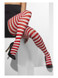 Opaque Tights Striped, Red & White