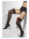 Sheer Hold-Ups, Black with Red Bows & Sequin Hearts