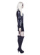 Fever Miss Whiplash Skeleton Costume, Black with Dress