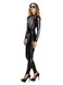 Fever Miss Whiplash Skeleton Costume, Black with Catsuit