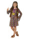 Hippie Girl Costume, with Dress, Multi-Coloured