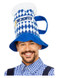 Beer Festival Beer Hat, Blue  & White Chequered