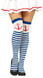 Ladies Striped Anchor Fancy Dress Stockings