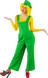 Ladies Green Clown Fancy Dress Dungarees