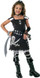 Girls Black/White Pirate Fancy Dress Costume