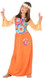 Girls Orange Hippie Fancy Dress Costume