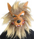 Crazy Wolf With Hair Fancy Dress Mask