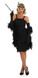 Ladies Black Flapper Fancy Dress Costume