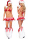 Ladies Christmas Stripe Fancy Dress Costume