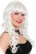 Ladies Long White Curly Wig