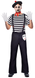 Mens French Mime Fancy Dress Costume