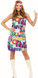 Ladies Groovy 60's Pop Art Hippy Fancy Dress Costume