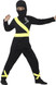 Boys Black & Yellow Ninja Fancy Dress Costume
