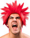 Mens Red Spiked Wig
