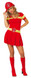Ladies Sexy Red Firefighter Fancy Dress Costume
