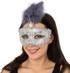 Ladies Silver Sequin Masquerade Eye Mask