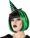 Ladies Green/Black Mini Witch Hat