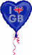 I Love GB Heart Foil Balloon - 18"