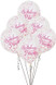 12" Clear Latex Balloons | Pink Princess With Confetti | 6ct, Multi-Colour