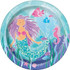 Underwater Mermaid Round Plates | 9" | 8 Pcs, Multicolor