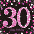 Pink Sparkling Celebration 30th Birthday Luncheon Napkins - 16 Pack
