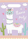 Llama Birthday Party Plastic Loot Bags - 8 Pack