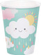 Sun and Clouds Baby Shower Paper Cups, 8 Pcs