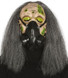 Black Gas Mask with Hair