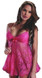 Ladies Pink Lace Babydoll Set