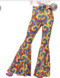 Ladies Multi Coloured Flared Trousers