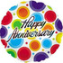 Happy Anniversary Dancing Dots (17" / 43cm) CTi Foil Balloon Air & Helium