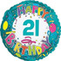 Happy Birthday 21, 17 , Multicolored