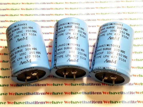 820uf 250v /  ELECTROLYTIC CAPACITOR / 3 PIECES (qzty)