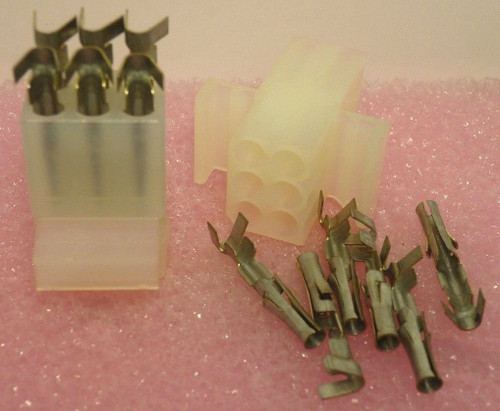 MOLEX CONNECTOR & PINS / MOLEX # 03-09-1061 / 4 CONNECTORS & 24 PINS /  (qzty)